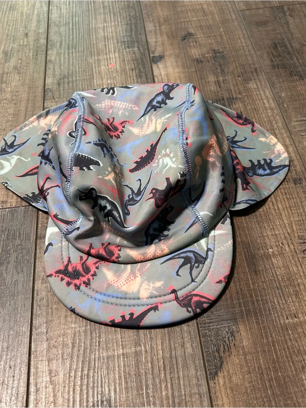 Child’s Dinosaur Print Cap with Neck Cover for Boys Girls One Size